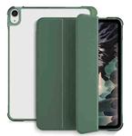 For iPad mini 6 3-fold Shockproof Smart Leather Tablet Case(Deep Green)