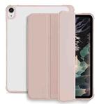 For iPad 10.2 2021 / 2020 / 2019 3-fold Shockproof Smart Leather Tablet Case(Pink)