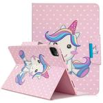 For iPad Pro 11 (2020) Colored Drawing Horizontal Flip PU Leather Tablet Case with Holder & Card Slots(Cute Unicorn)