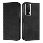 For Xiaomi Redmi K60 / K60 Pro Diamond Pattern Skin Feel Magnetic Leather Phone Case(Black)