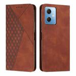 For Xiaomi Redmi Note 12 Global / Poco X5 5G Diamond Pattern Skin Feel Magnetic Leather Phone Case(Brown)