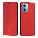 For Xiaomi Redmi Note 12 Global / Poco X5 5G Diamond Pattern Skin Feel Magnetic Leather Phone Case(Red)