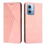For Xiaomi Redmi Note 12 Global / Poco X5 5G Diamond Pattern Skin Feel Magnetic Leather Phone Case(Rose Gold)