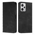 For Xiaomi Redmi Note 12 Pro 5G Global Diamond Pattern Skin Feel Magnetic Leather Phone Case(Black)