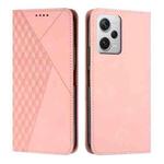 For Xiaomi Redmi Note 12 Pro+ Global / Note 12 Explorer Diamond Pattern Skin Feel Magnetic Leather Phone Case(Rose Gold)