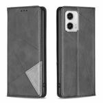 For Motorola Moto G73 5G Prismatic Invisible Magnetic Leather Phone Case(Black)