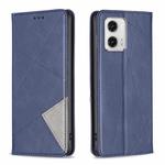 For Motorola Moto G73 5G Prismatic Invisible Magnetic Leather Phone Case(Blue)