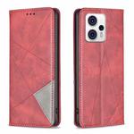 For Motorola Moto G13 4G/G23 4G/G53 5G Prismatic Invisible Magnetic Leather Phone Case(Red)