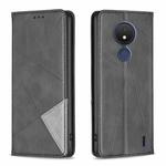 For Nokia C21 Prismatic Invisible Magnetic Leather Phone Case(Black)
