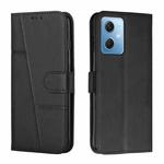 For Xiaomi Redmi Note 12 Global / Poco X5 5G Stitching Calf Texture Buckle Leather Phone Case(Black)