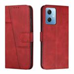 For Xiaomi Redmi Note 12 Global / Poco X5 5G Stitching Calf Texture Buckle Leather Phone Case(Red)