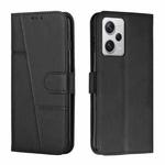 For Xiaomi Redmi Note 12 Pro 5G Global Stitching Calf Texture Buckle Leather Phone Case(Black)