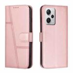 For Xiaomi Redmi Note 12 Pro 5G Global Stitching Calf Texture Buckle Leather Phone Case(Rose Gold)