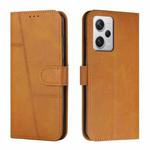 For Xiaomi Redmi Note 12 Pro 5G Global Stitching Calf Texture Buckle Leather Phone Case(Yellow)