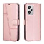 For Xiaomi Redmi Note 12 Pro+ Global / Note 12 Explorer Stitching Calf Texture Buckle Leather Phone Case(Rose Gold)