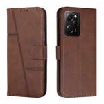 For Xiaomi Redmi Note 12 Pro Speed / Poco X5 Pro 5G Stitching Calf Texture Buckle Leather Phone Case(Brown)