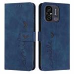 For Xiaomi Redmi 11A 4G Skin Feel Heart Pattern Leather Phone Case(Blue)