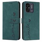 For Xiaomi Redmi 11A 4G Skin Feel Heart Pattern Leather Phone Case(Green)