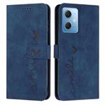 For Xiaomi Redmi Note 12 Global / Poco X5 5G Skin Feel Heart Pattern Leather Phone Case(Blue)