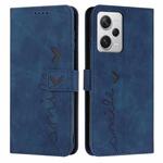 For Xiaomi Redmi Note 12 Pro 5G Global Skin Feel Heart Pattern Leather Phone Case(Blue)