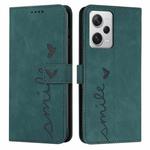 For Xiaomi Redmi Note 12 Pro+ Global / Note 12 Explorer Skin Feel Heart Pattern Leather Phone Case(Green)