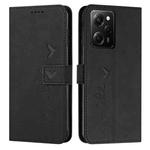 For Xiaomi Redmi Note 12 Pro Speed / Poco X5 Pro 5G Skin Feel Heart Pattern Leather Phone Case(Black)