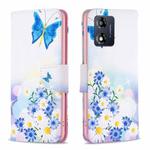 For Motorola Moto E13 4G Colored Drawing Pattern Leather Phone Case(Butterfly Love)