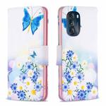 For Motorola Moto G 5G 2023 Colored Drawing Pattern Leather Phone Case(Butterfly Love)