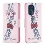 For Motorola Moto G 5G 2023 Colored Drawing Pattern Leather Phone Case(Deer)