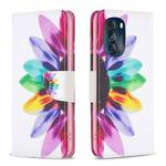 For Motorola Moto G 5G 2023 Colored Drawing Pattern Leather Phone Case(Sun Flower)