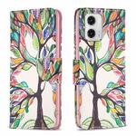 For Motorola Moto G73 5G Colored Drawing Pattern Leather Phone Case(Tree Life)