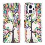 For Motorola Moto G13 4G/G23 4G/G53 5G Colored Drawing Pattern Leather Phone Case(Tree Life)