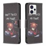 For Motorola Moto G13 4G/G23 4G/G53 5G Colored Drawing Pattern Leather Phone Case(Bear)