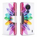 For Nokia C21 Colored Drawing Pattern Leather Phone Case(Sun Flower)