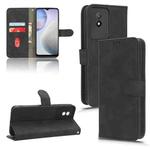For vivo Y02 4G Skin Feel Magnetic Flip Leather Phone Case(Black)