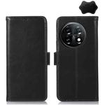 For OnePlus 11 5G Crazy Horse Top Layer Cowhide RFID Leather Phone Case(Black)