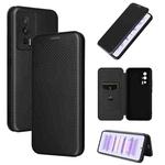 For Xiaomi Redmi K60 / K60 Pro Carbon Fiber Texture Flip Leather Phone Case(Black)