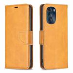 For Motorola Moto G 5G 2023 Lambskin Texture Leather Phone Case(Yellow)