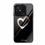 For Xiaomi Redmi 12C Colorful Painted Glass Phone Case(Black Love)