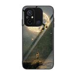 For Xiaomi Redmi 12C Colorful Painted Glass Phone Case(Moon)