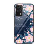 For Xiaomi Redmi K60E Colorful Painted Glass Phone Case(Flower)