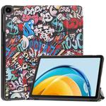 For Huawei Matepad SE 10.4 Custer Painted 3-Fold Holder Leather Tablet Case(Graffiti)