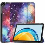 For Huawei Matepad SE 10.4 Custer Painted 3-Fold Holder Leather Tablet Case(Milky Way Nebula)