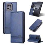 For Xiaomi 13 AZNS Magnetic Calf Texture Flip Leather Phone Case(Dark Blue)