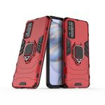 For Huawei Honor 30 PC + TPU Shockproof Protective Case with Magnetic Ring Holder(Red)