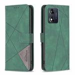 For Motorola Moto E13 4G Magnetic Buckle Rhombus Texture Leather Phone Case(Green)