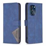 For Motorola Moto G 5G 2023 Magnetic Buckle Rhombus Texture Leather Phone Case(Blue)