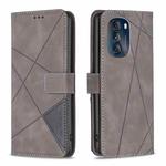 For Motorola Moto G 5G 2023 Magnetic Buckle Rhombus Texture Leather Phone Case(Grey)