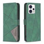 For Motorola Moto G13 4G/G23 4G/G53 5G Magnetic Buckle Rhombus Texture Leather Phone Case(Green)