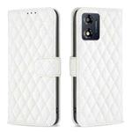 For Motorola Moto E13 4G Diamond Lattice Wallet Leather Flip Phone Case(White)